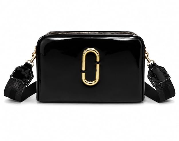 Maresse Shining Box Broad Strap Crossbody Bag Metallic Gold