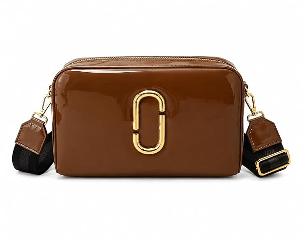 Maresse Shining Box Broad Strap Crossbody Bag Metallic Gold