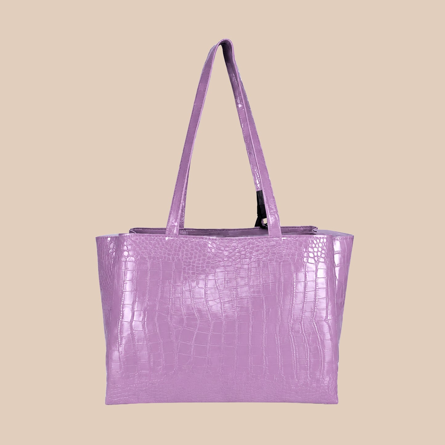 Aesthetics Croco Handbags and Tote Bag for Women and Girls (Pink)