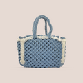 Maresse Handcrafted Bohemian Blue Crochet Bag with Tassel (Blue Wave)