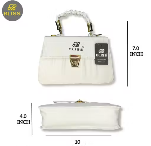 Graceful Stylish Slingbags Luxury High Quality PU Leather Women Shoulder Bag (White)