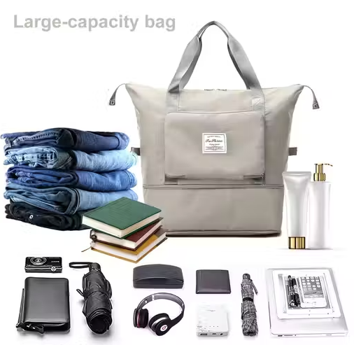 Travel Duffle Bag Expandable Folding Travel Bag for Women, Lightweight Waterproof Carry Luggage Bag for Travel