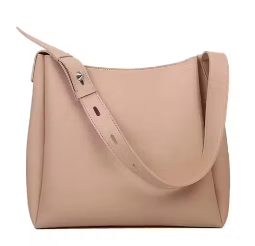 Women Tote Bag Beigh Faux Leather Handbags Casual Ladies Shoulder Bags for Shopping. With 1 Big Compartment