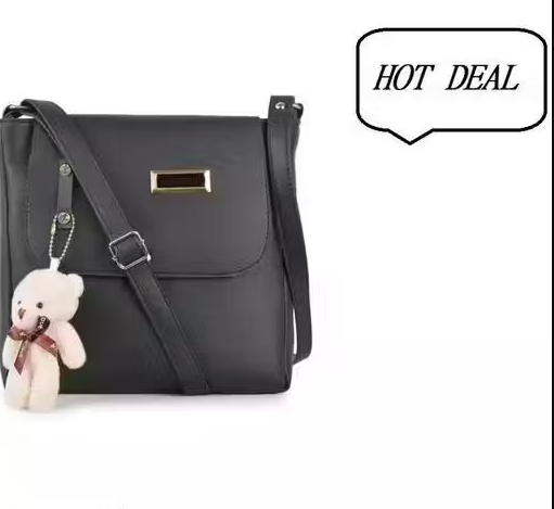 woman cross body girl siling bag teddy black