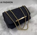 Sling bag | Women's Pu Formal Casual Stylish Shoulder Crossbody Sling Handbag With Double-handle Non-Detachable strap For Women & Girl (Black)