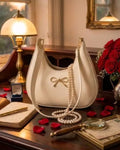 Women's White PU Leather Hobo Shoulder Bag