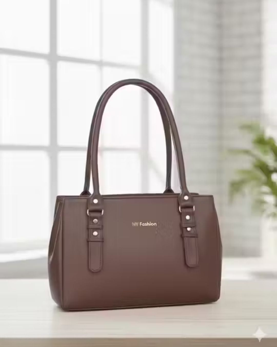 Women's Brown PU Leather Shoulder Handbag