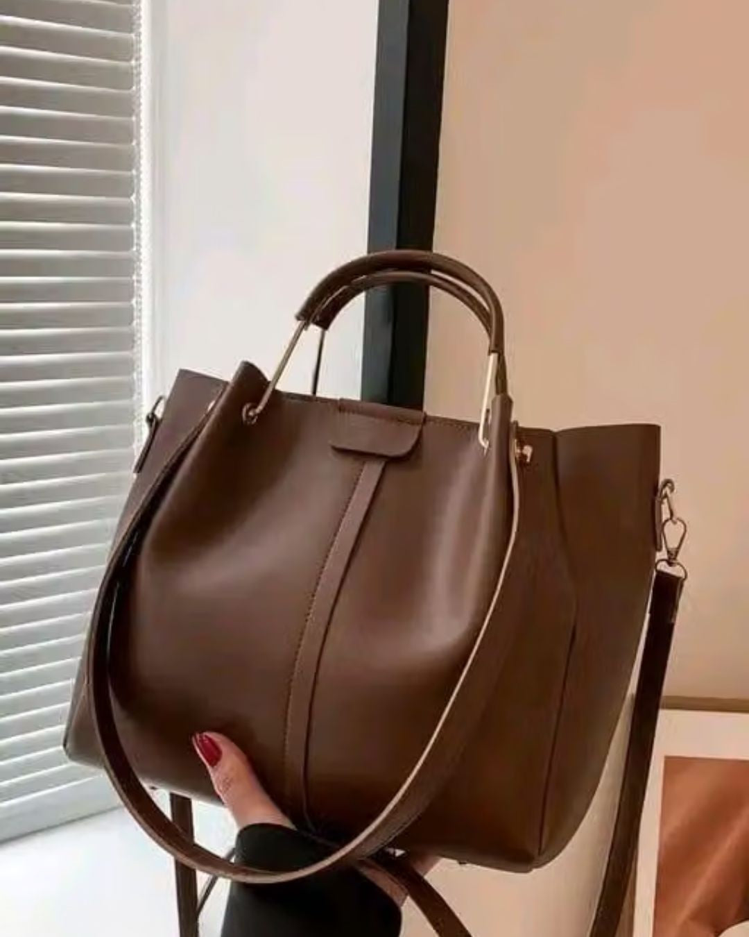 Women's Brown Satchel Handbag | PU Leather Sling & Shoulder Bag