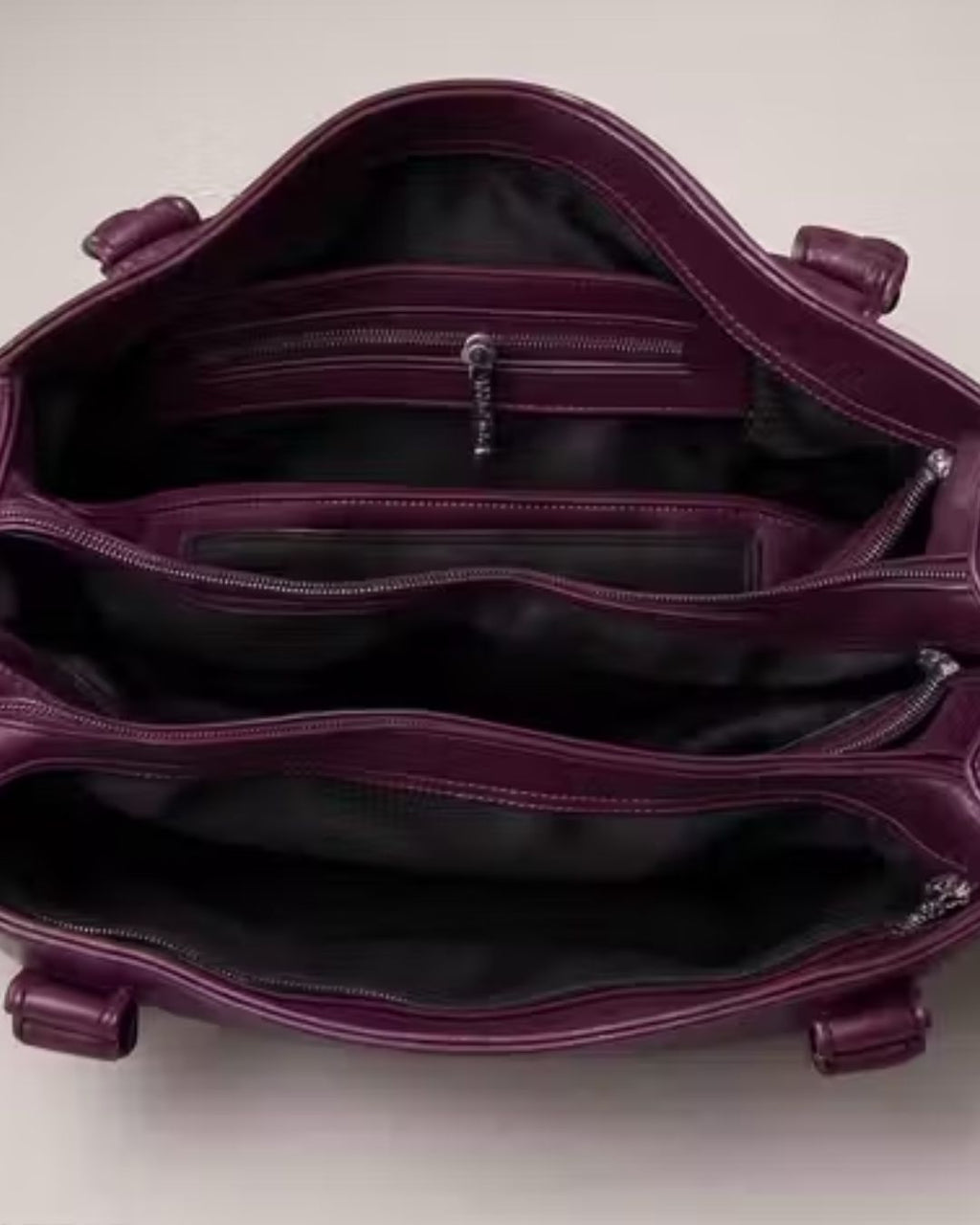 Women's Deep Plum PU Leather Tote Handbag