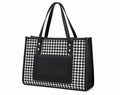 Women's Black & White Stylish PU Leather Tote Bag