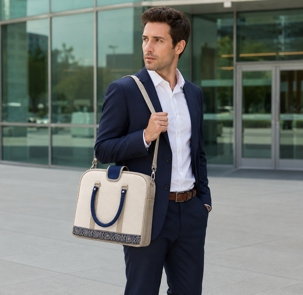 Stylish Blue Laptop Bag for Men and Women