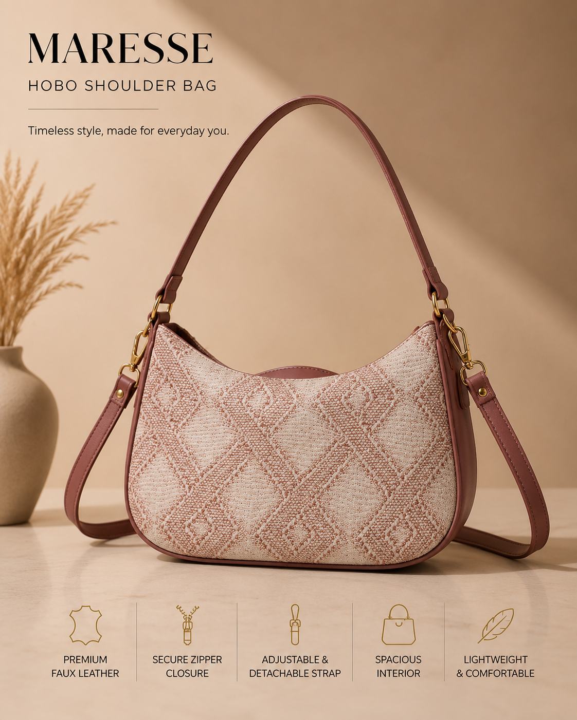Maresse Hobo Shoulder Bag for Women